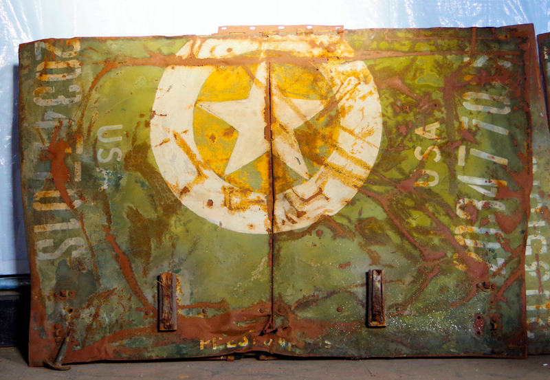 Illustration for article titled Germans Discover Military Jeep Hoods Used to Repair a Ceiling after World War II